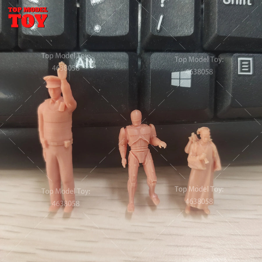 Fantasy Stylized Humanoid Characters Sprue 30+ Figures 1/64 Resin Kit - resin model view 4