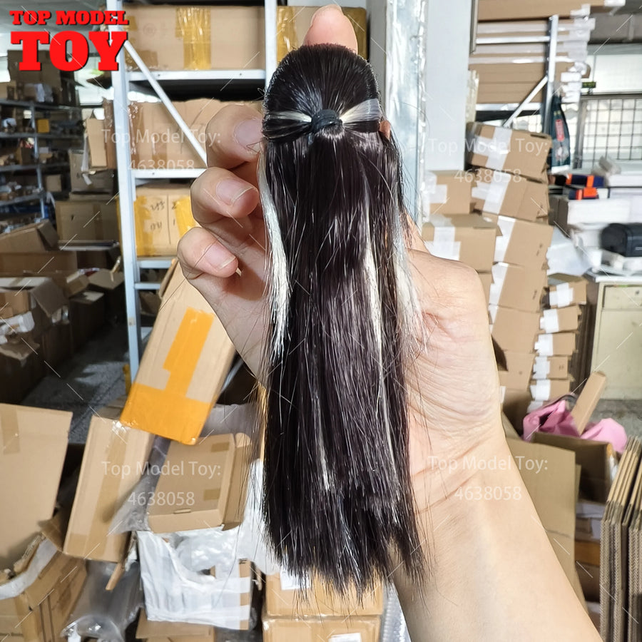 1/6 Yangguo Louis Koo Head Sculpt Chinese Ancient Long Hair Head Carving Model Fit 12'' Male Soldier Action Figure Body Dolls