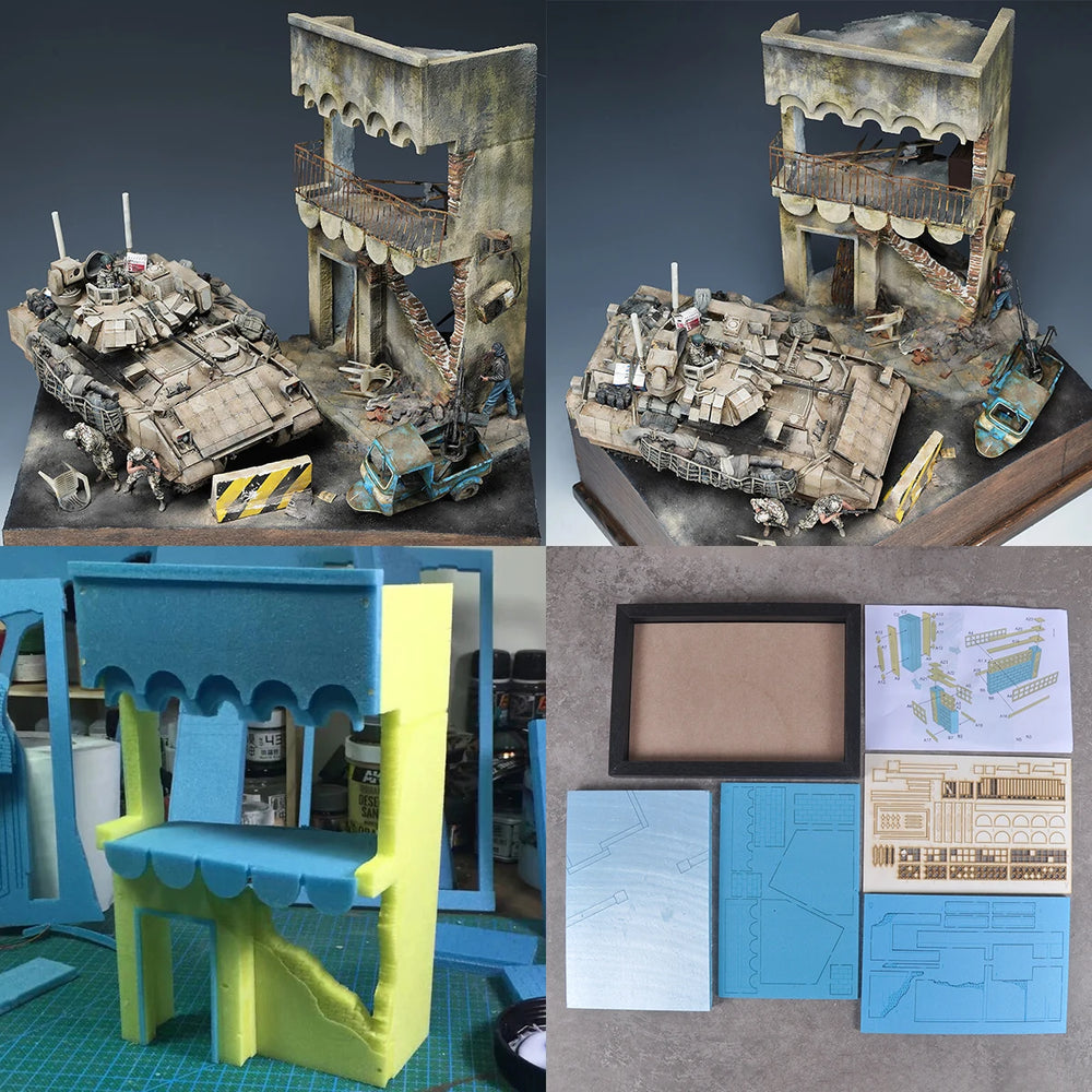 1/35 Medieval Middle Eastern Fortress, Resin Model Diorama Kit, Unassembled and Unpainted