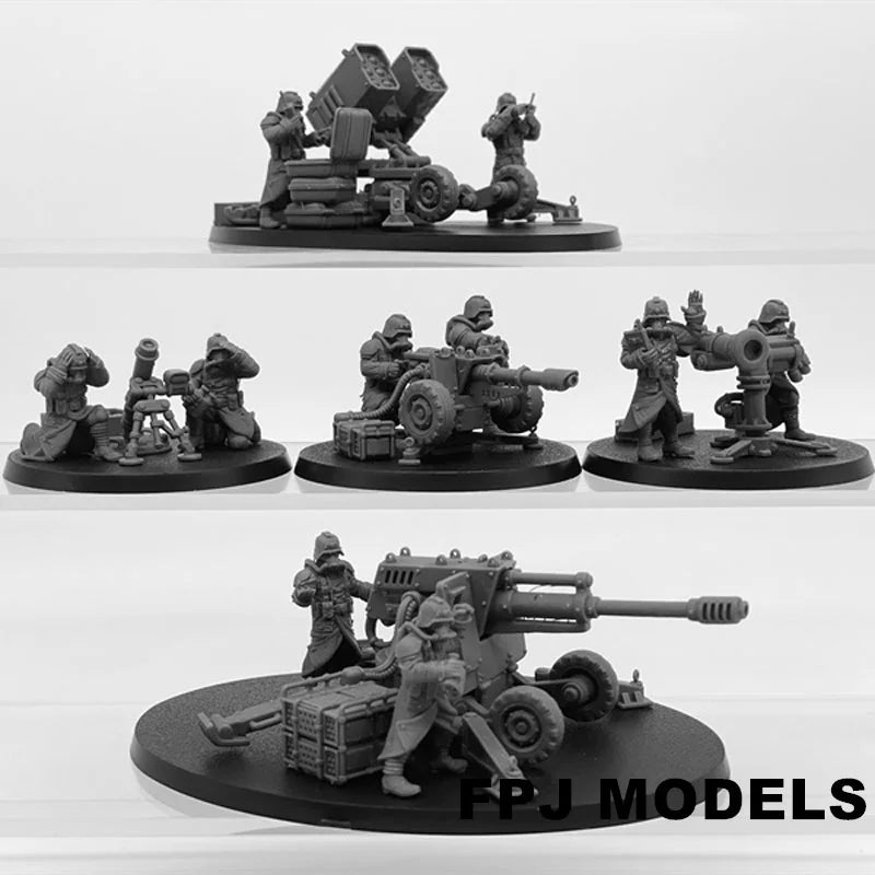 28mm Military Squad with Heavy Weapons, 28 Figures, Resin Model Figure Kit, Sci-Fi Theme, Unassembled and Unpainted