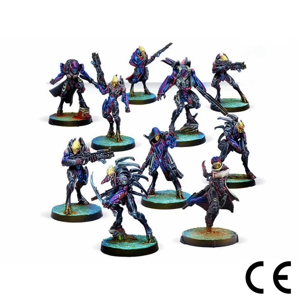 28mm Shasvastii Action Pack, 11 Figures, Resin Model Figure Kit, Sci-Fi Theme, Unassembled and Unpainted