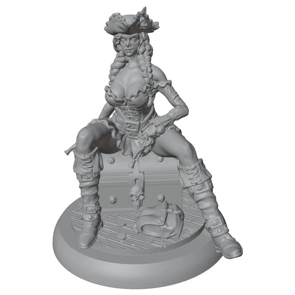 75mm Female Pirate, Resin Model Figure Kit, Unassembled and Unpainted