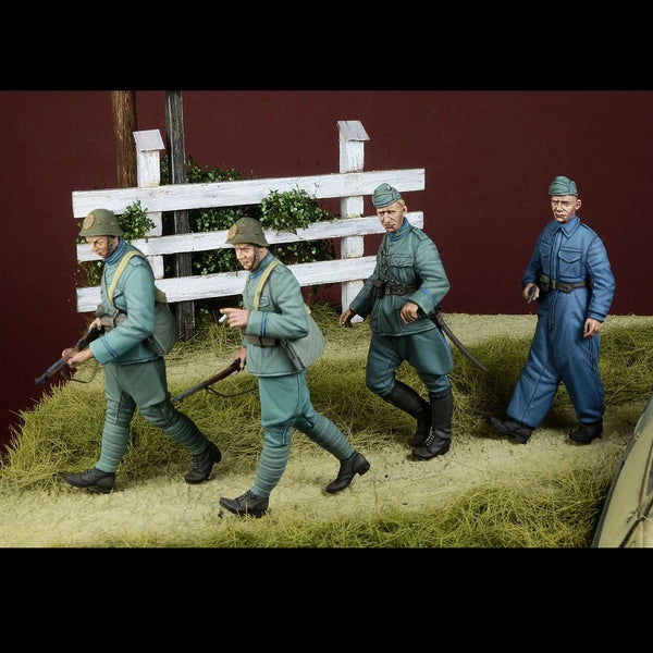 1/35 WWII Dutch Soldiers 1940, 4 Figures, Resin Model Figure Kit, Unassembled and Unpainted