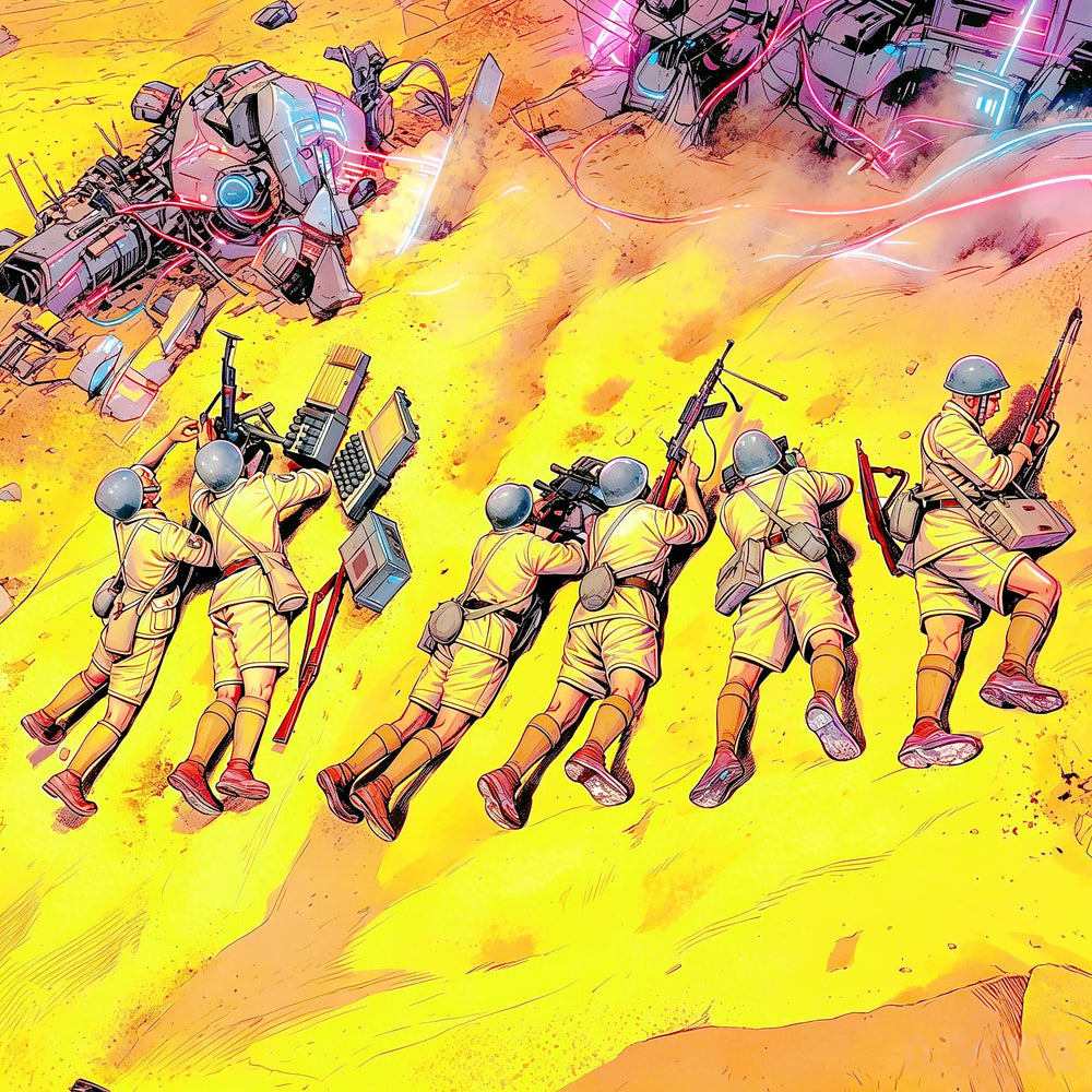 1/35 Modern Infantry Advancing in Desert Uniforms, 5 Figures, Resin Model Figure Kit, Unassembled and Unpainted
