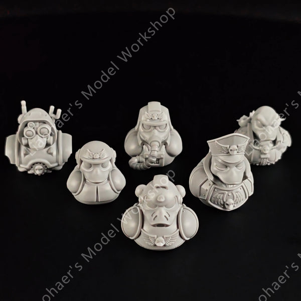 28mm Imperial Soldier Ducks, 6 Figures, Resin Model Figure Kit, Sci-Fi Theme, Unassembled and Unpainted