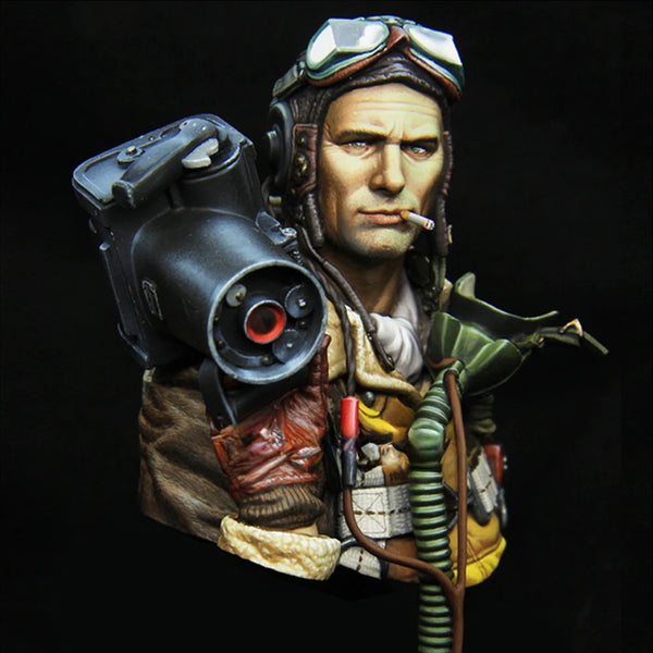 1/10 WWII B-17 Bomber Crew, Resin Model Bust Kit, Unassembled and Unpainted