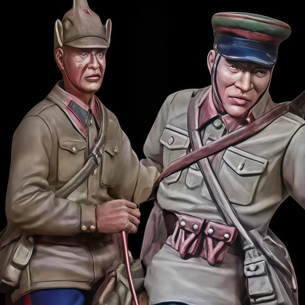 1/35 WWI German Cavalry Officers and Troopers, 2 Figures, Resin Model Figure Kit, Unassembled and Unpainted