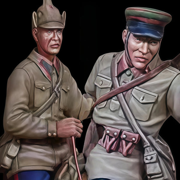 1/35 WWI German Cavalry Officers and Troopers, 2 Figures, Resin Model Figure Kit, Unassembled and Unpainted