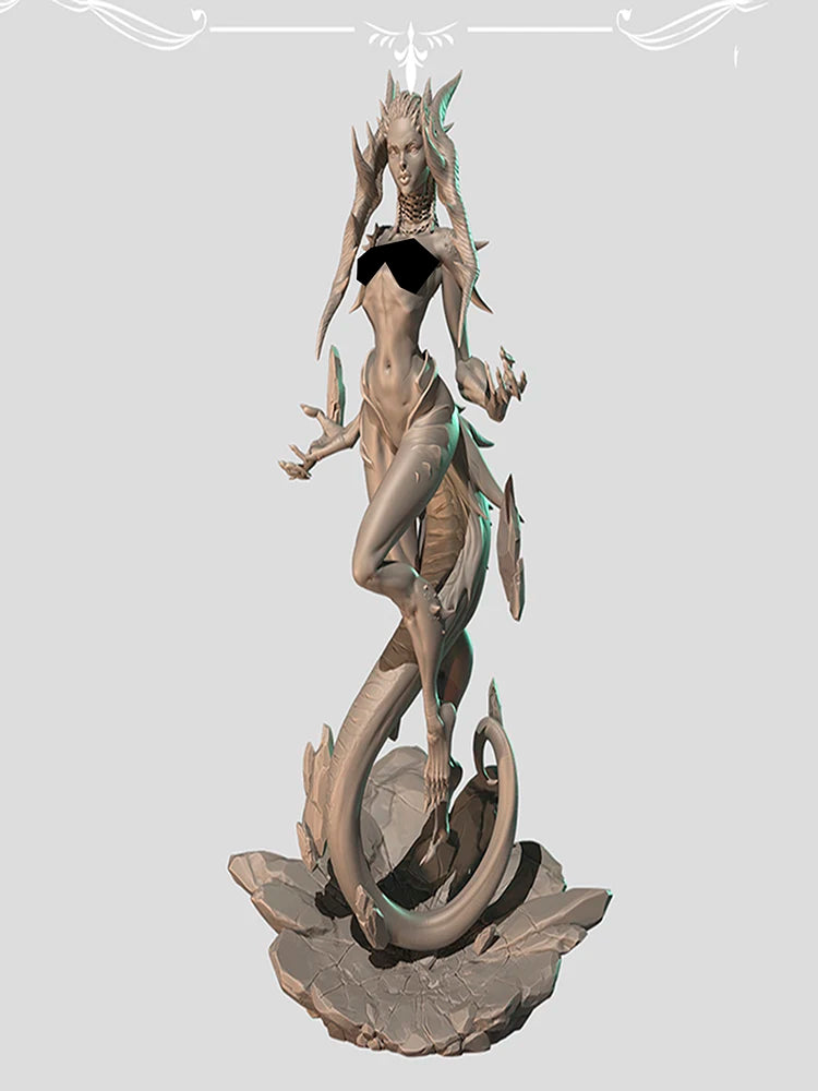 1/24 Ancient Ascending Sorceress with Ornate Base, Resin Model Figure Kit, Unassembled and Unpainted
