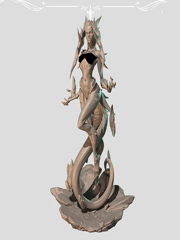 1/24 Ancient Ascending Sorceress with Ornate Base, Resin Model Figure Kit, Unassembled and Unpainted