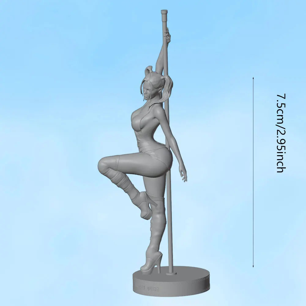 75mm Athletic Warrior with Staff, Resin Model Figure Kit, Unassembled and Unpainted