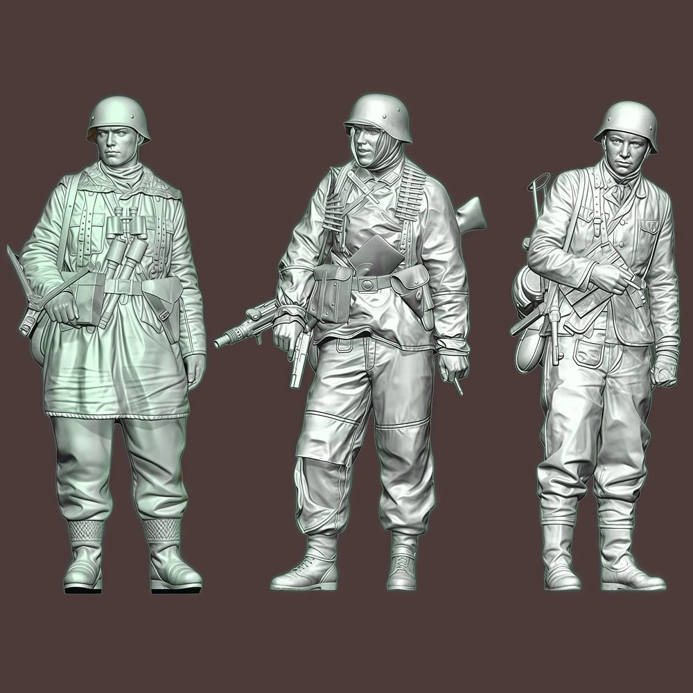 1/35 WWII German Infantry Busts and, 6 Figures, Resin Model Figure Kit, Unassembled and Unpainted