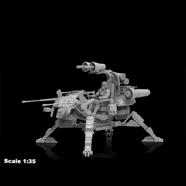 1/35 Walker Mecha, Resin Model Vehicle Kit, Sci-Fi Theme, Unassembled and Unpainted