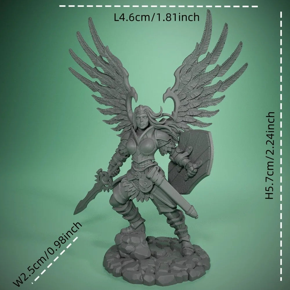 57mm Winged Female Warrior, Resin Model Figure Kit, Fantasy Theme, Unassembled and Unpainted