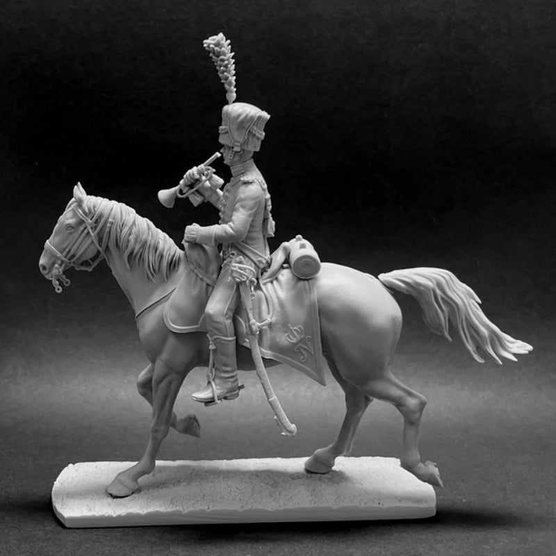 54mm Napoleonic British Cavalry Trooper, Resin Model Figure Kit, Unassembled and Unpainted