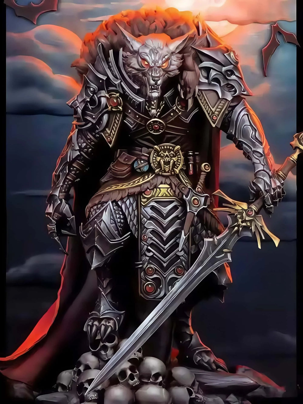 1/24 Werewolf Demon Warrior, Resin Model Figure Kit, Fantasy Theme, Unassembled and Unpainted