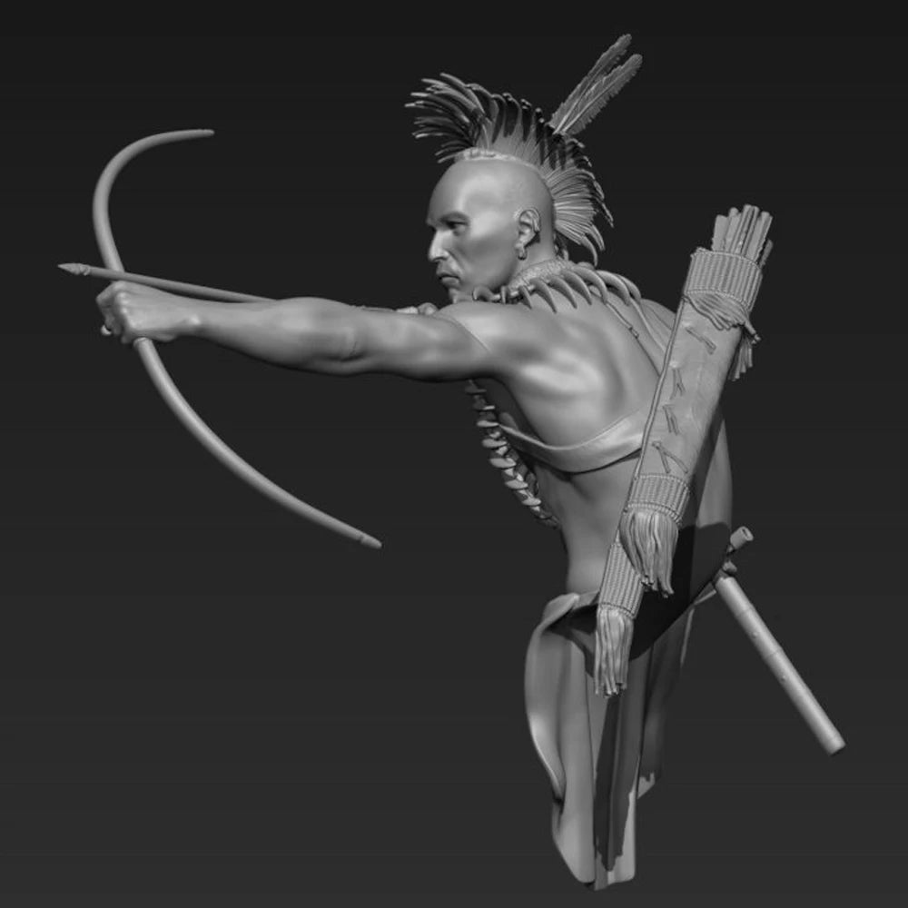 1/10 Pawnee Warrior, Resin Model Bust Kit, Military Theme, Unassembled and Unpainted