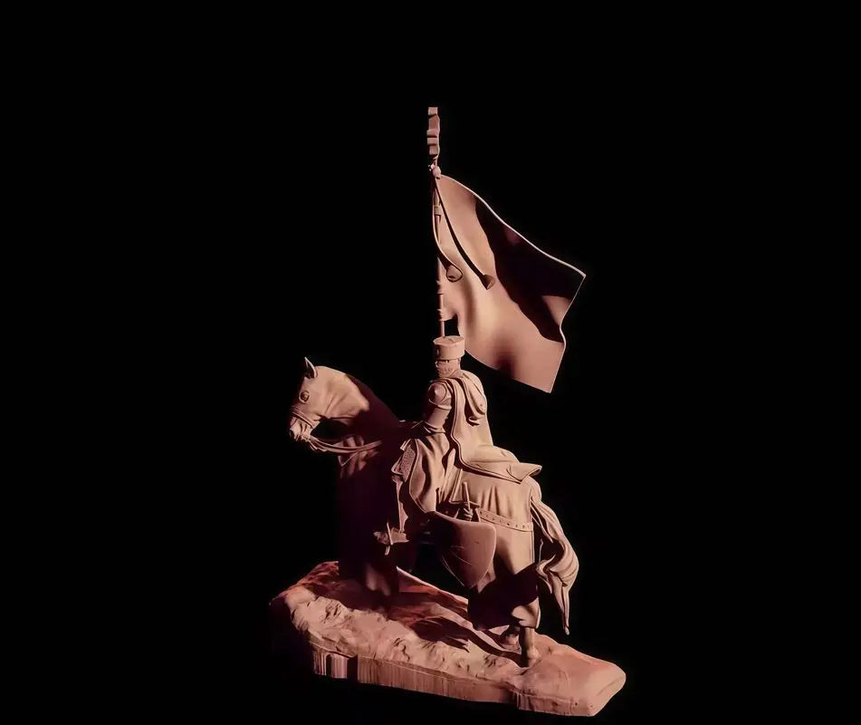 1/24 Medieval Crusader Knight on Horseback, Resin Model Diorama Kit, Unassembled and Unpainted