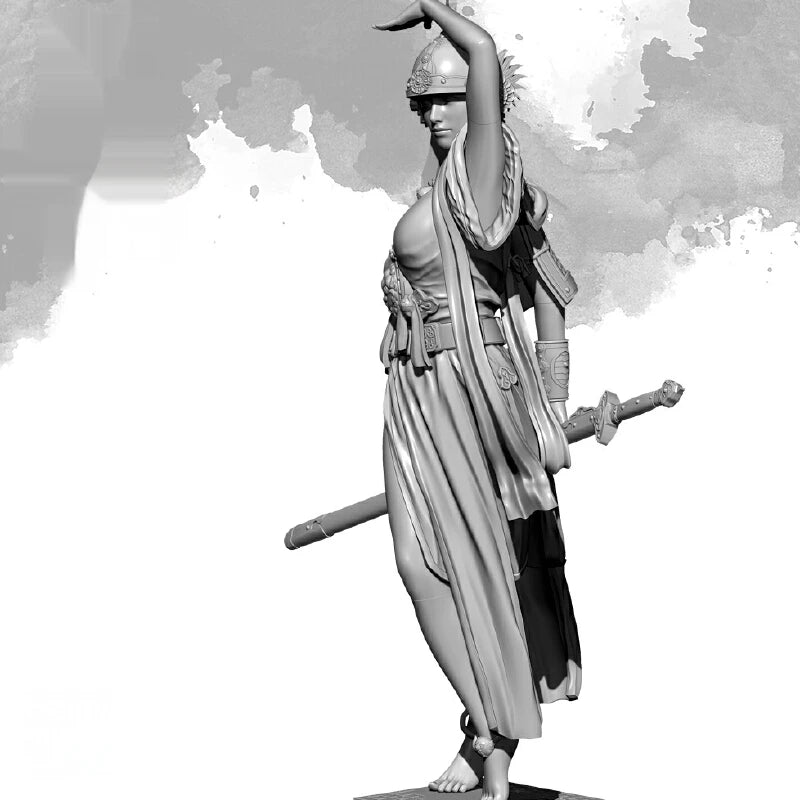 1/24 Female Warrior Sword Dance, Resin Model Figure Kit, Fantasy Theme, Unassembled and Unpainted