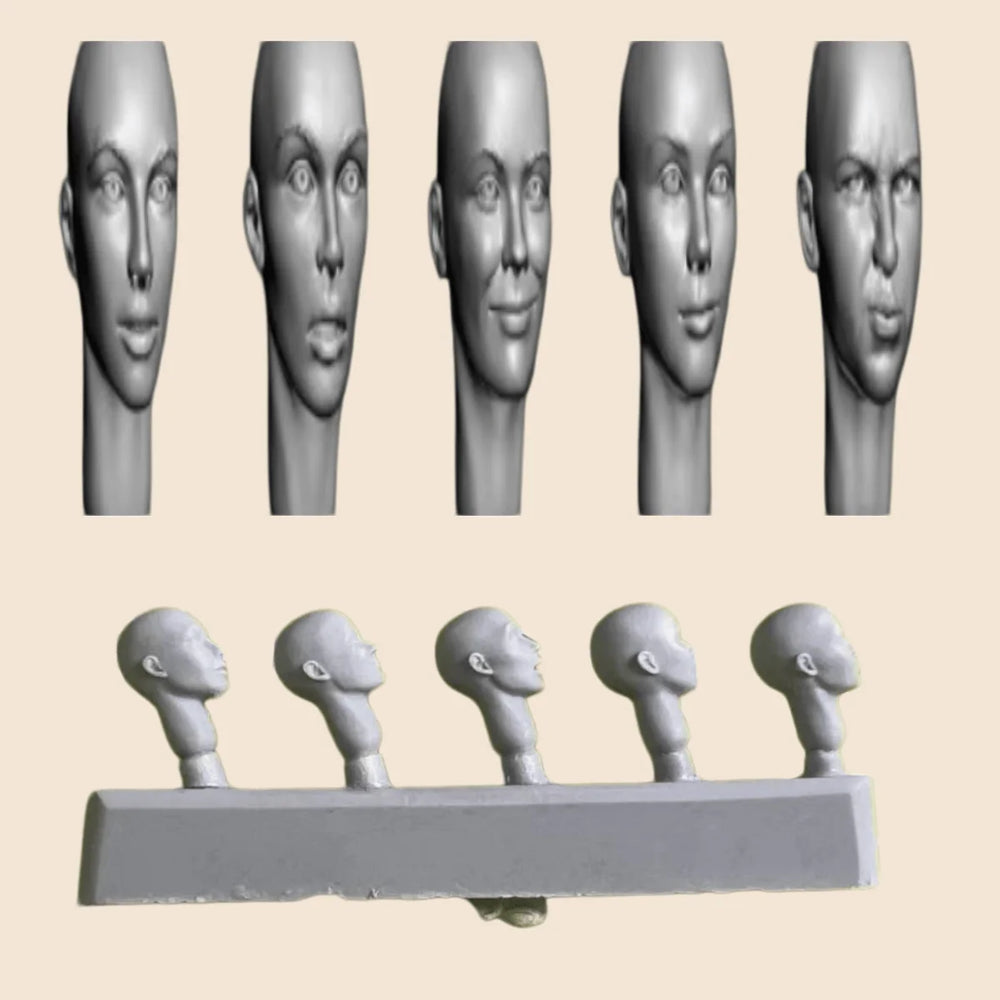 1/35 Female Heads & Busts, 15 Figures, Resin Model Bust Kit, Unassembled and Unpainted