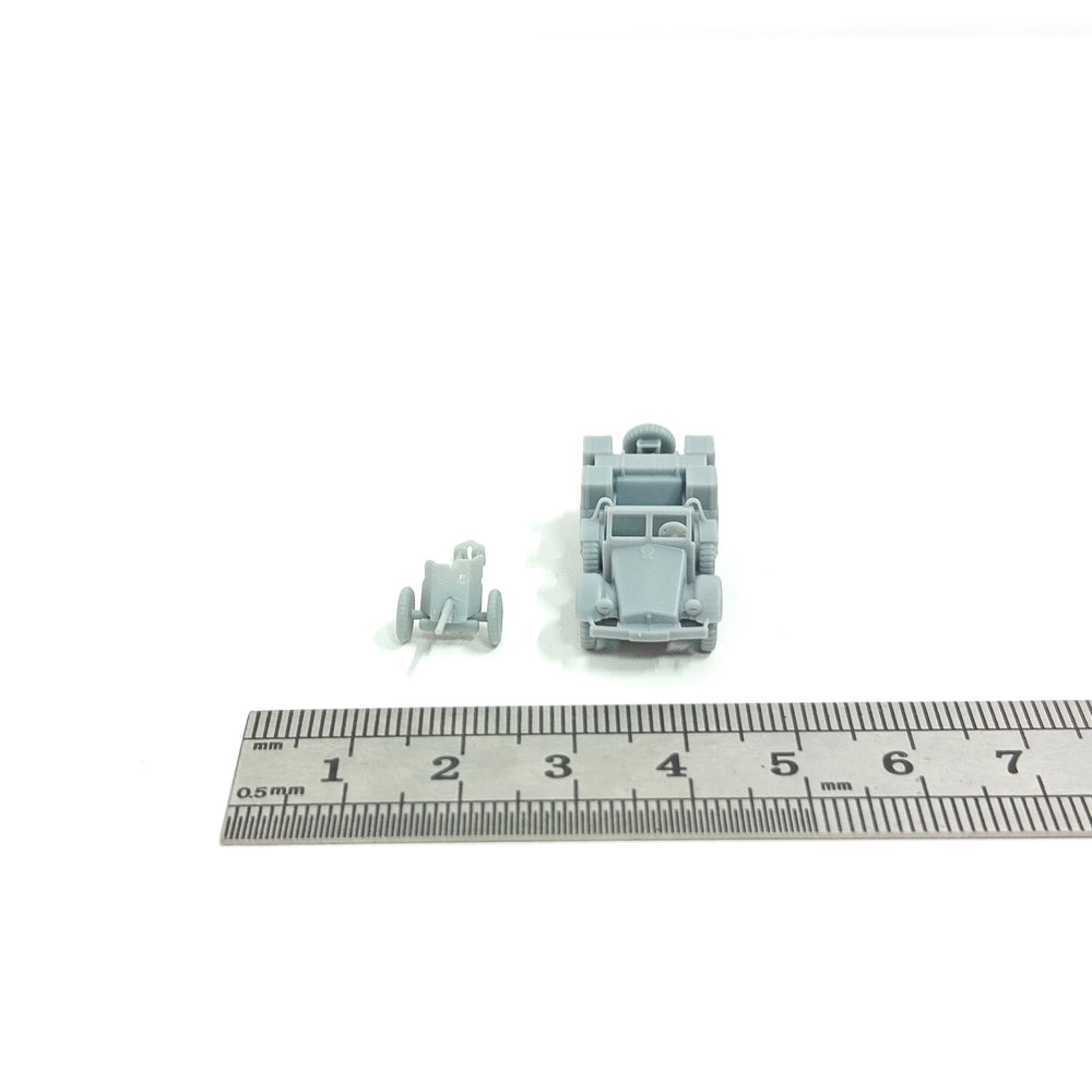 1/144 WWII German Protze KFZ 69 with Pak 37, Resin Model Vehicle Kit, Unassembled and Unpainted