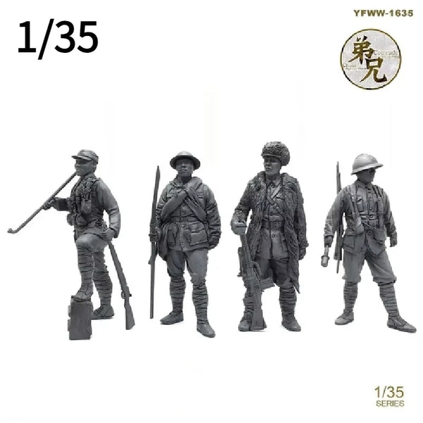 1/35 WWI Japanese Infantry with Bayonets, 12 Figures, Resin Model Figure Kit, Unassembled and Unpainted