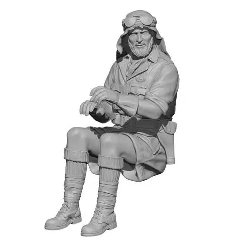 1/35 WWII British Infantry Seated with Rifle, Resin Model Figure Kit, Unassembled and Unpainted