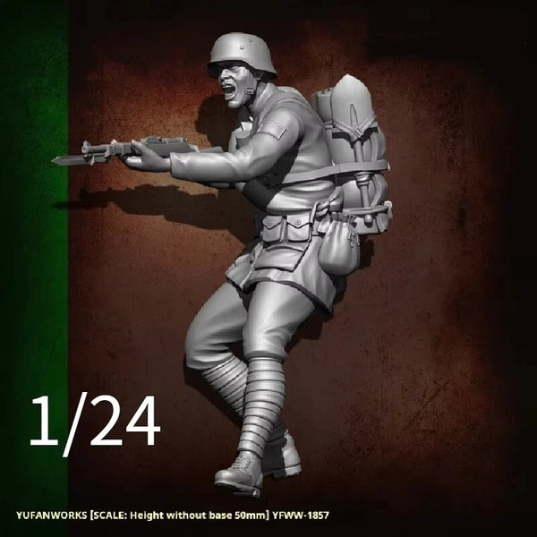 WWI Infantry Soldiers, 5 Figures, Resin Model Figure Kit, Unassembled and Unpainted