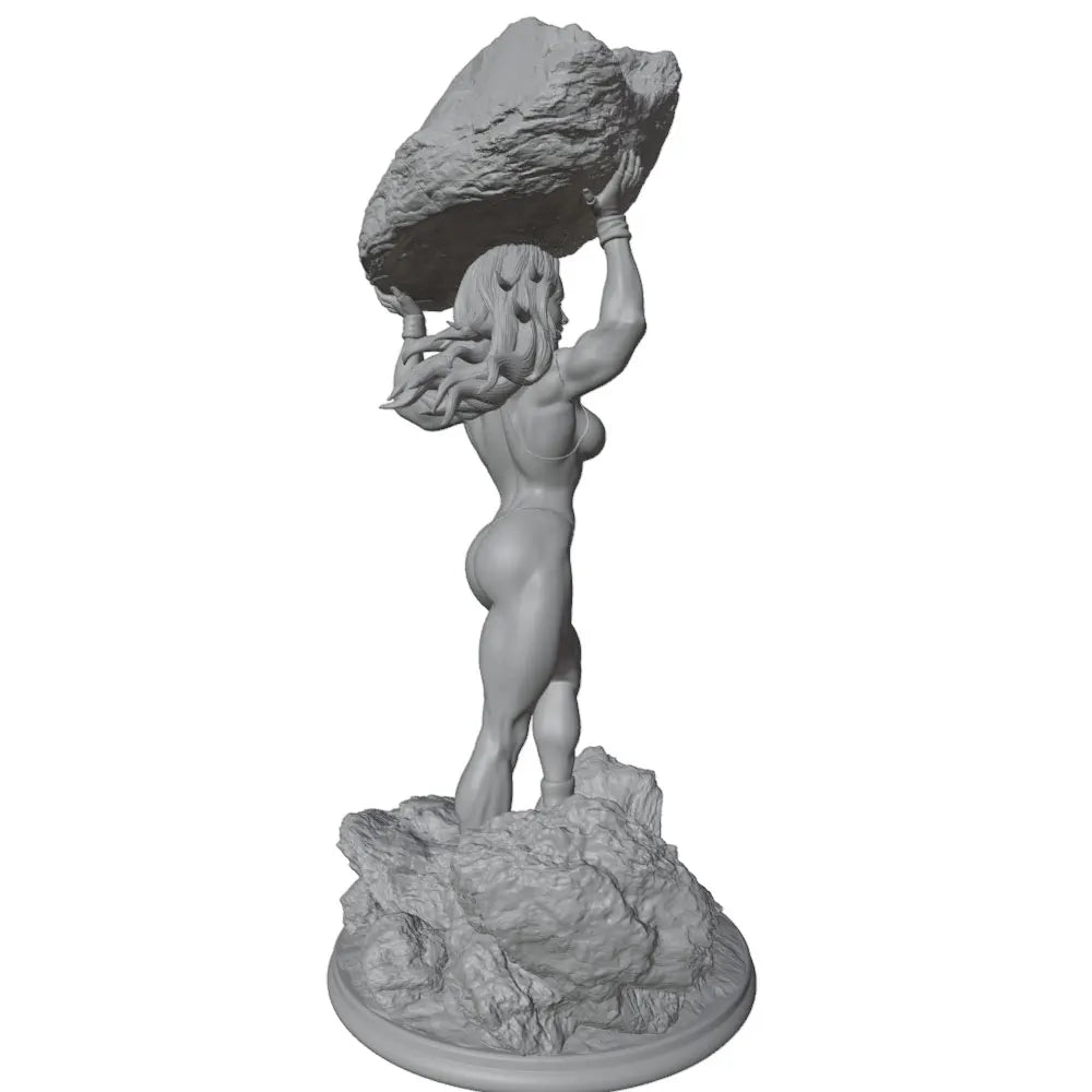 1/24 Females with Boulders, 2 Figures, Resin Model Figure Kit, Fantasy Theme, Unassembled and Unpainted