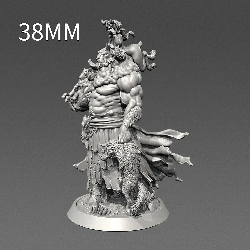 50mm Muscular Orc Barbarian with Battle Axe, Resin Model Figure Kit, Fantasy Theme, Unassembled and Unpainted