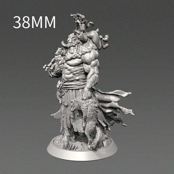 50mm Muscular Orc Barbarian with Battle Axe, Resin Model Figure Kit, Fantasy Theme, Unassembled and Unpainted