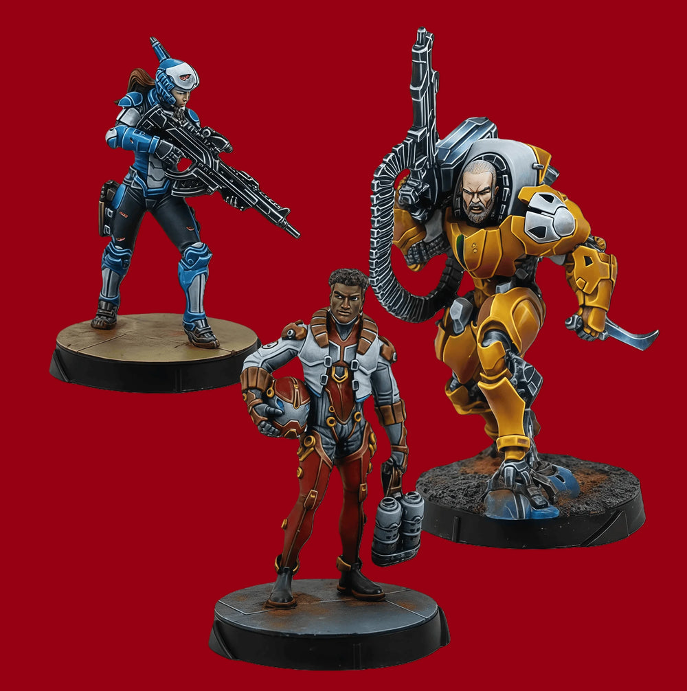 Fault Team, 3 Figures, Resin Model Figure Kit, Sci-Fi Theme, Unassembled and Unpainted