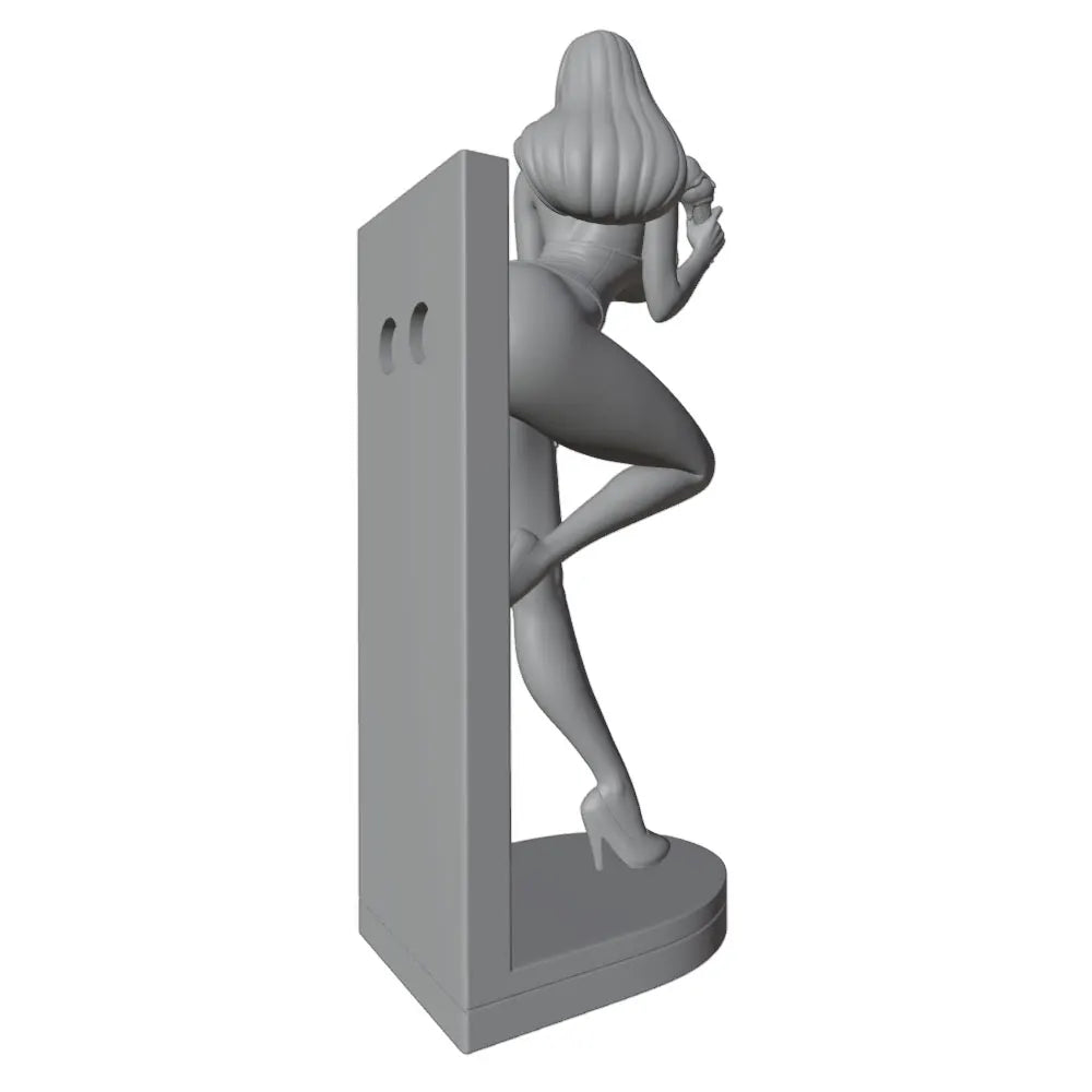 75mm Retro Pin-Up Leaning Against Wall, Resin Model Figure Kit, Unassembled and Unpainted