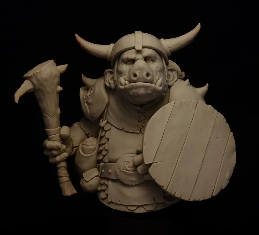 1/12 Dark Fantasy Demon Warrior, Resin Model Bust Kit, Fantasy Theme, Unassembled and Unpainted