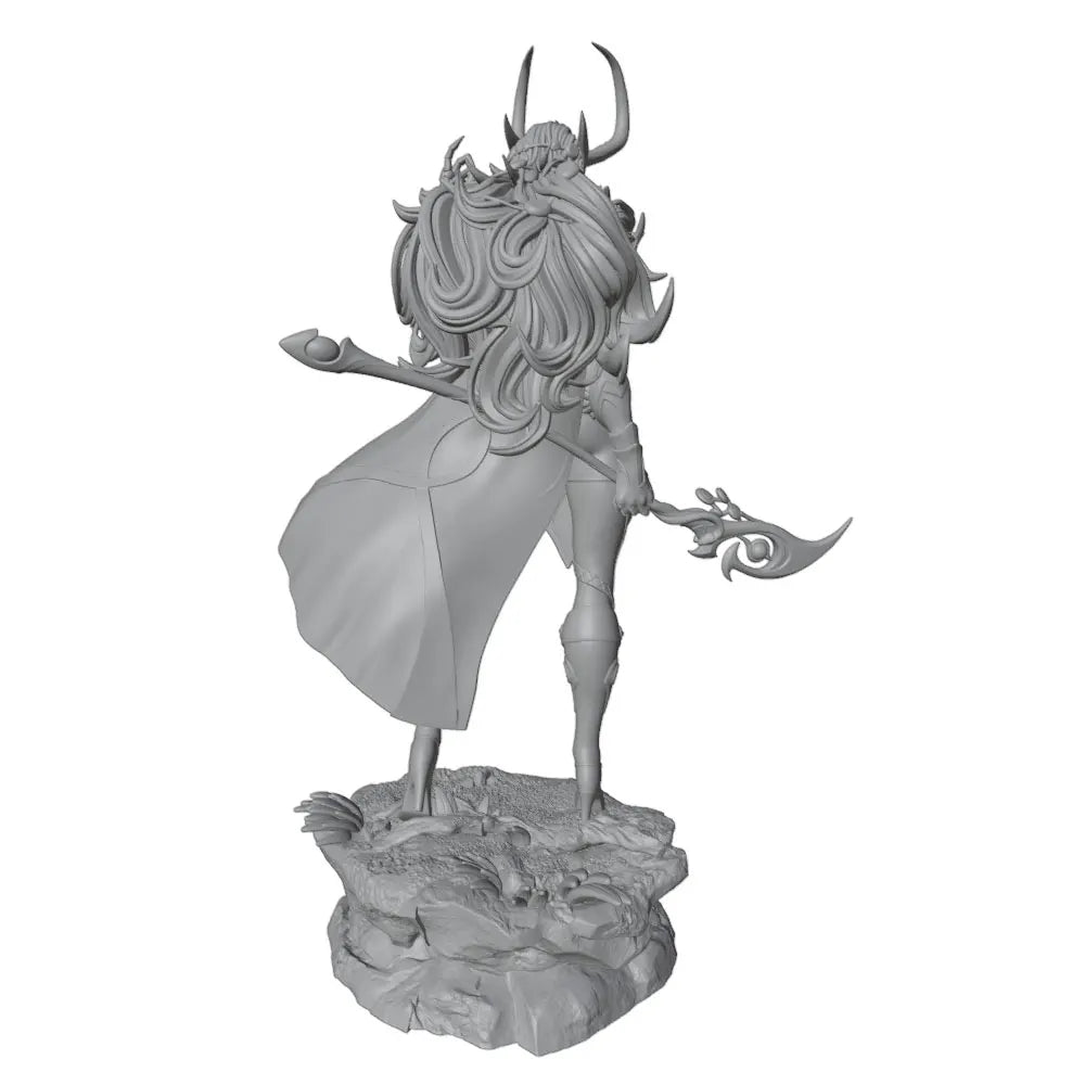 1/24 Horned Sorceress with Flowing Cape, Resin Model Figure Kit, Fantasy Theme, Unassembled and Unpainted