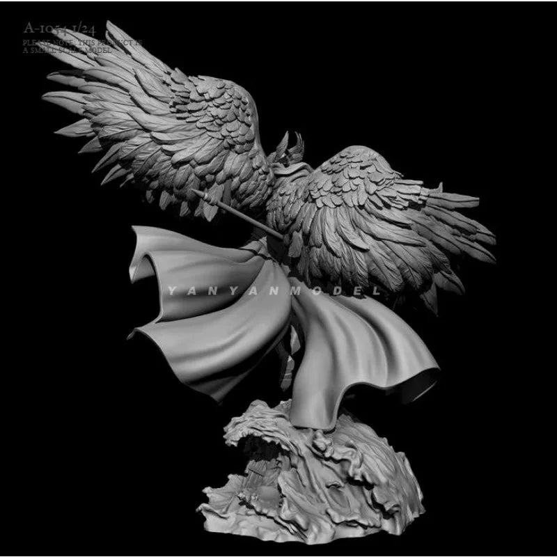 1/24 Winged Celestial General, Resin Model Figure Kit, Fantasy Theme, Unassembled and Unpainted