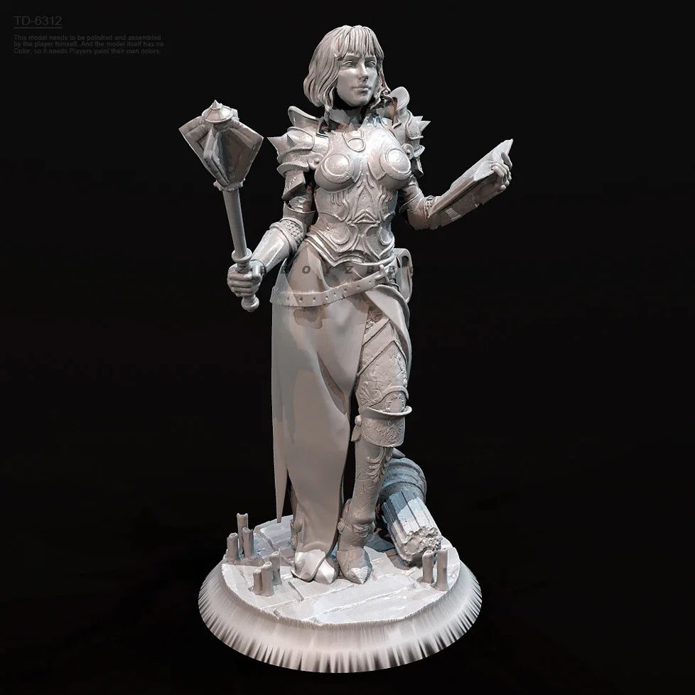 75mm Warrior Mage, Resin Model Figure Kit, Fantasy Theme, Unassembled and Unpainted