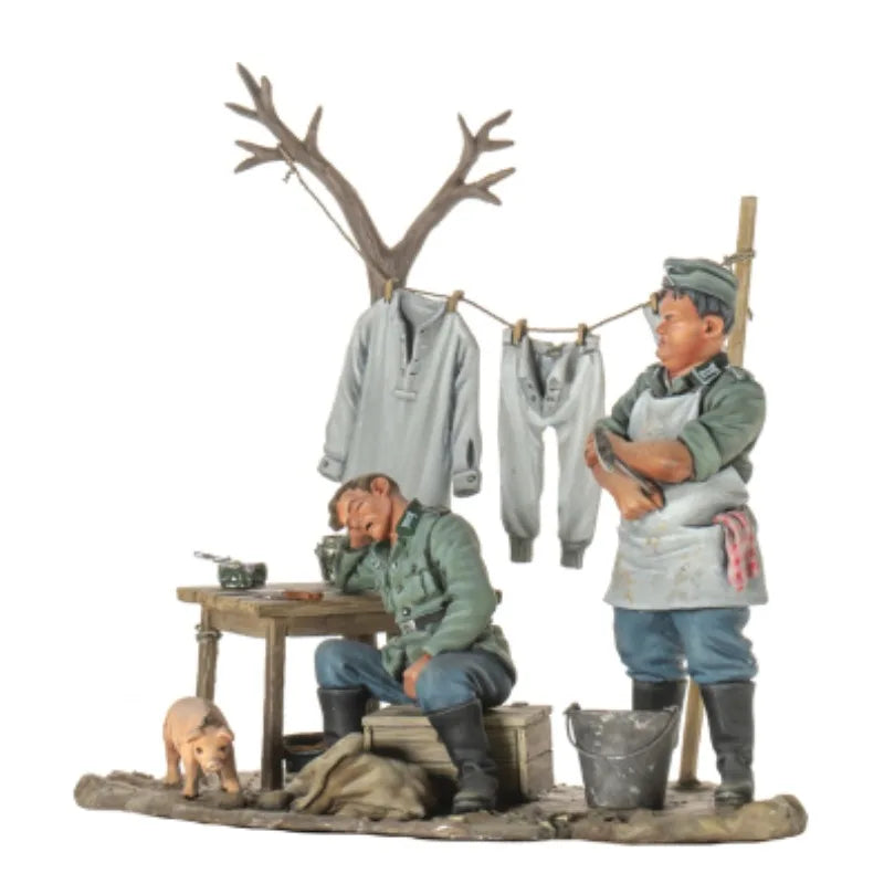 1/32 WWI Field Camp, 5 Figures, Resin Model Diorama Kit, Unassembled and Unpainted