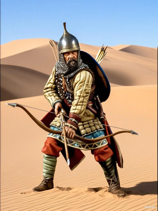 1/32 Medieval Persian Archer with Corinthian Helmet, Resin Model Figure Kit, Unassembled and Unpainted