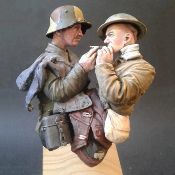 1/10 WWI British/Commonwealth Soldiers, 2 Figures, Resin Model Bust Kit, Unassembled and Unpainted