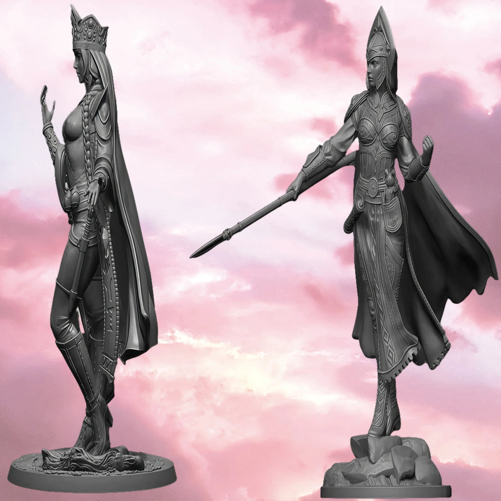 1/24 Ornate Fantasy Female Warriors, 2 Figures, Resin Model Figure Kit, Fantasy Theme, Unassembled and Unpainted