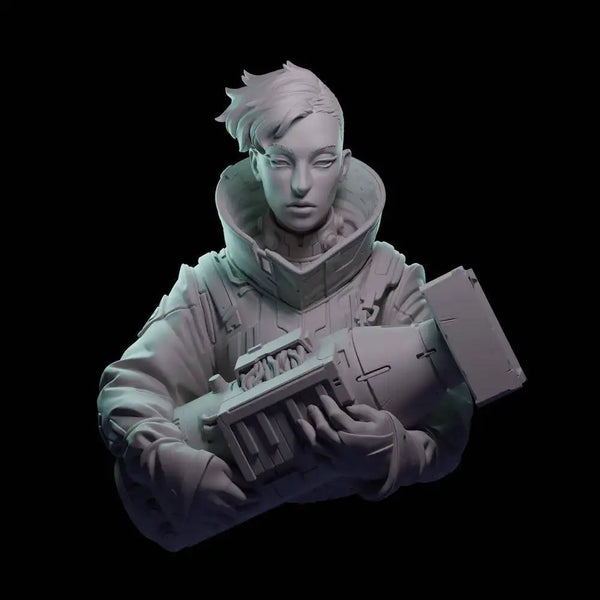 1/10 Futuristic Cyborg Warrior, Resin Model Figure Kit, Sci-Fi Theme, Unassembled and Unpainted