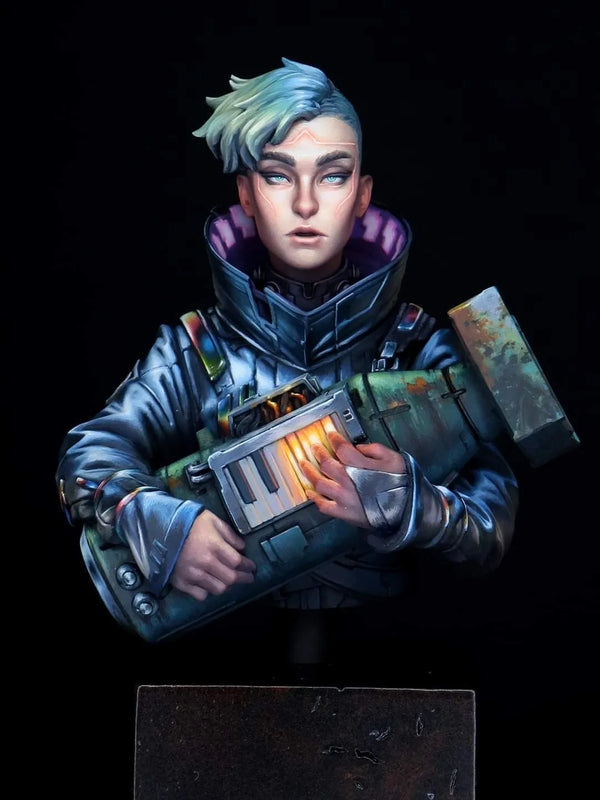 1/10 Modern Sci-Fi Soldier with Tactical Armor, Resin Model Bust Kit, Unassembled and Unpainted