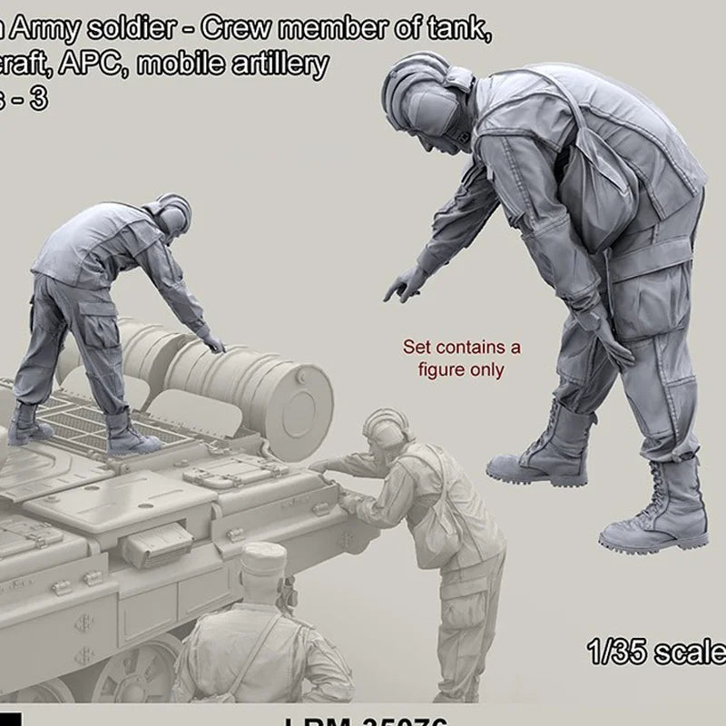 1/35 Modern Russian Artilleryman Operating Howitzer, Resin Model Figure Kit, Unassembled and Unpainted