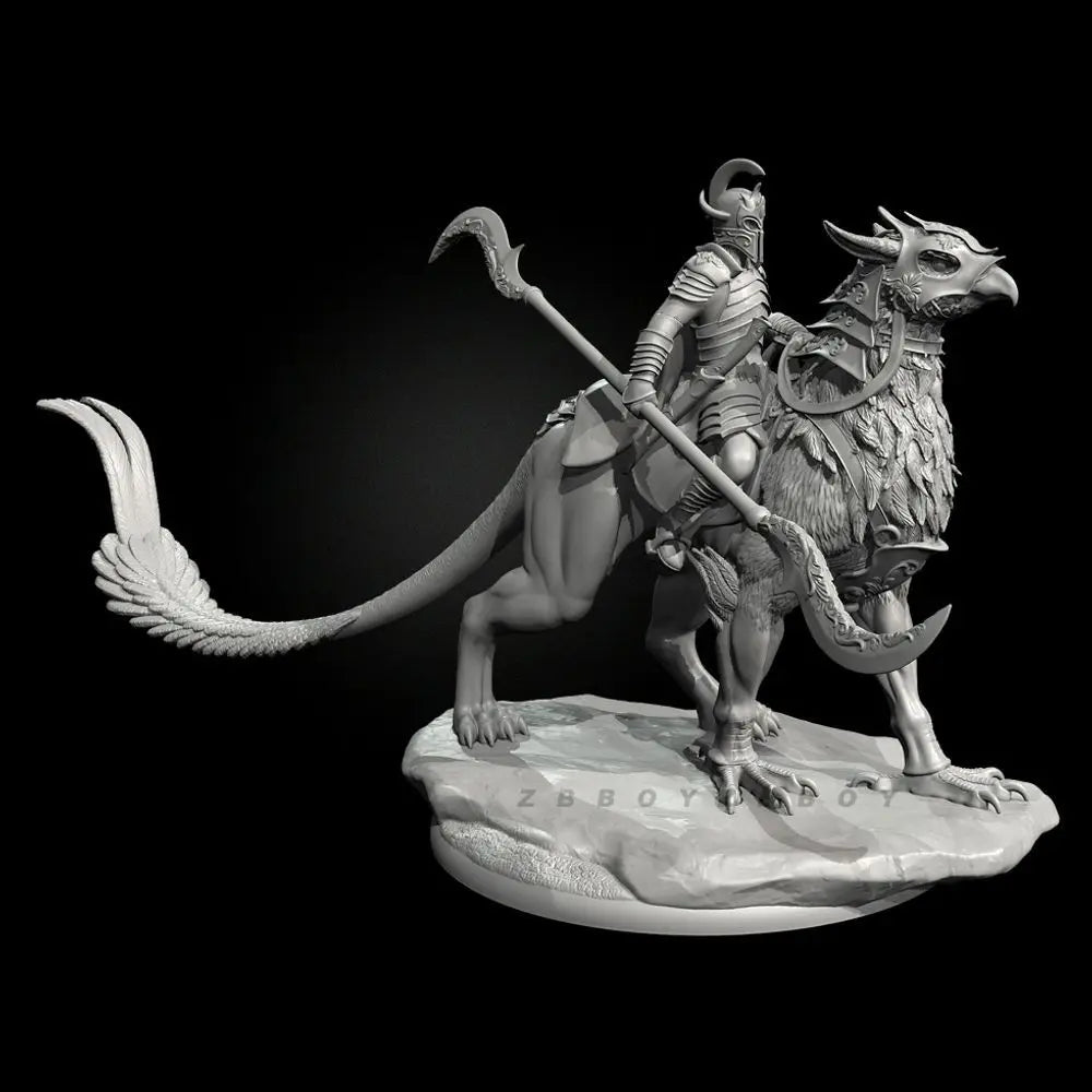 75mm Cavalry Warriors, 4 Figures, Resin Model Figure Kit, Fantasy Theme, Unassembled and Unpainted