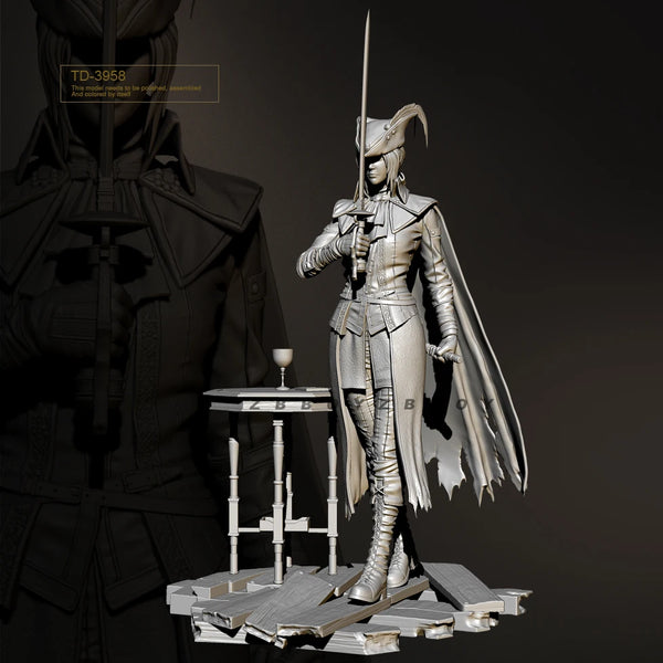 76mm Winged Fantasy Warrior Female, Resin Model Figure Kit, Fantasy Theme, Unassembled and Unpainted