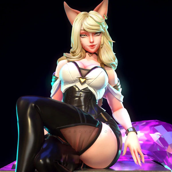 75mm Female Fox-Eared Humanoid, Resin Model Figure Kit, Anime Theme, Unassembled and Unpainted