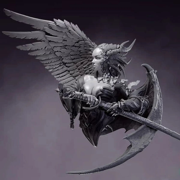 1/12 Winged Demon Angel, Resin Model Bust Kit, Fantasy Theme, Unassembled and Unpainted