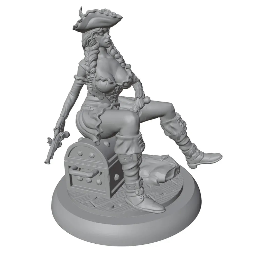 75mm Female Pirate, Resin Model Figure Kit, Unassembled and Unpainted