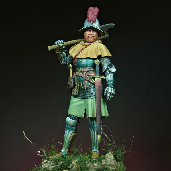 1/24 Medieval Armored Mercenary, Resin Model Figure Kit, Unassembled and Unpainted